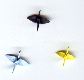 bug-sized paper cranes by catherins stinson